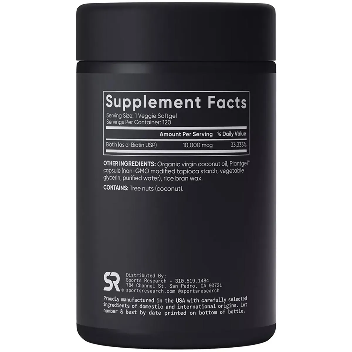 Viên Biotin 10000mcg Sports Research 120 viên của Mỹ - Ảnh 2