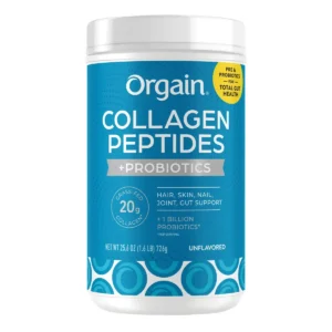 Bột Orgain Collagen Peptides Probiotics 726g của Mỹ