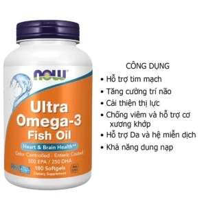 Công dụng Dầu Cá NOW Ultra Omega-3 180 Viên của Mỹ