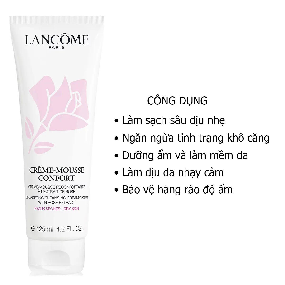Công dụng Sữa Rửa Mặt Lancôme Crème-Mousse Confort Cho Da Khô Công dụng Sữa Rửa Mặt Lancôme Crème-Mousse Confort Cho Da Khô