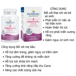 Công dụng Viên DHA Prenatal Nordic Naturals Cho Bà Bầu 90 Viên Mỹ
