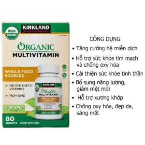 Công dụng Vitamin Tổng Hợp Hữu Cơ Kirkland Organic Multivitamin 80 viên