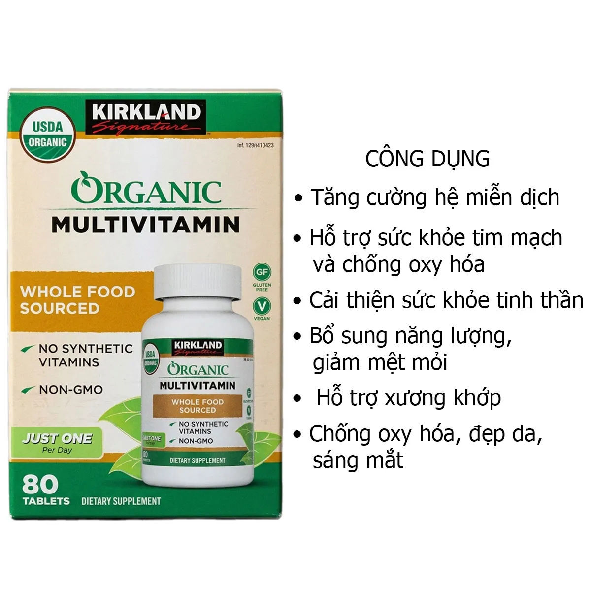Công dụng Vitamin Tổng Hợp Hữu Cơ Kirkland Organic Multivitamin 80 viên Công dụng Vitamin Tổng Hợp Hữu Cơ Kirkland Organic Multivitamin 80 viên