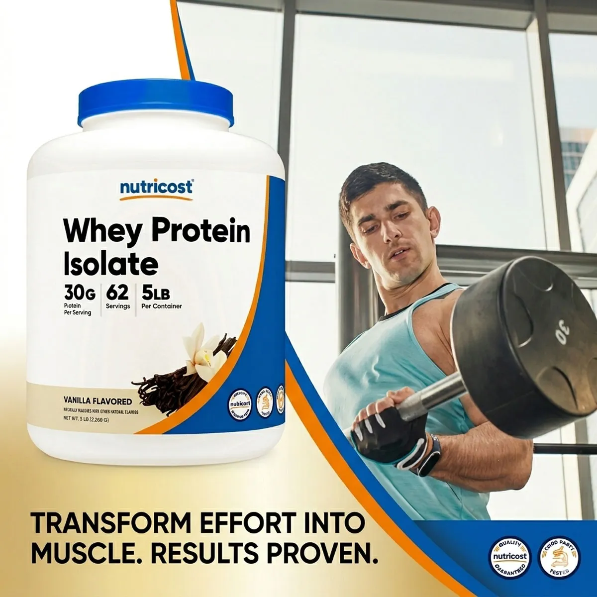 Giới thiệu Bột tăng cơ Whey Protein Isolate nutricost 5Lbs vị vanilla Mỹ