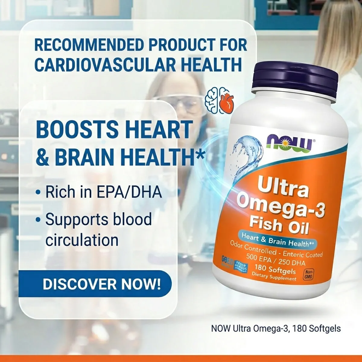 Giới thiệu Dầu Cá NOW Ultra Omega-3 180 Viên của Mỹ