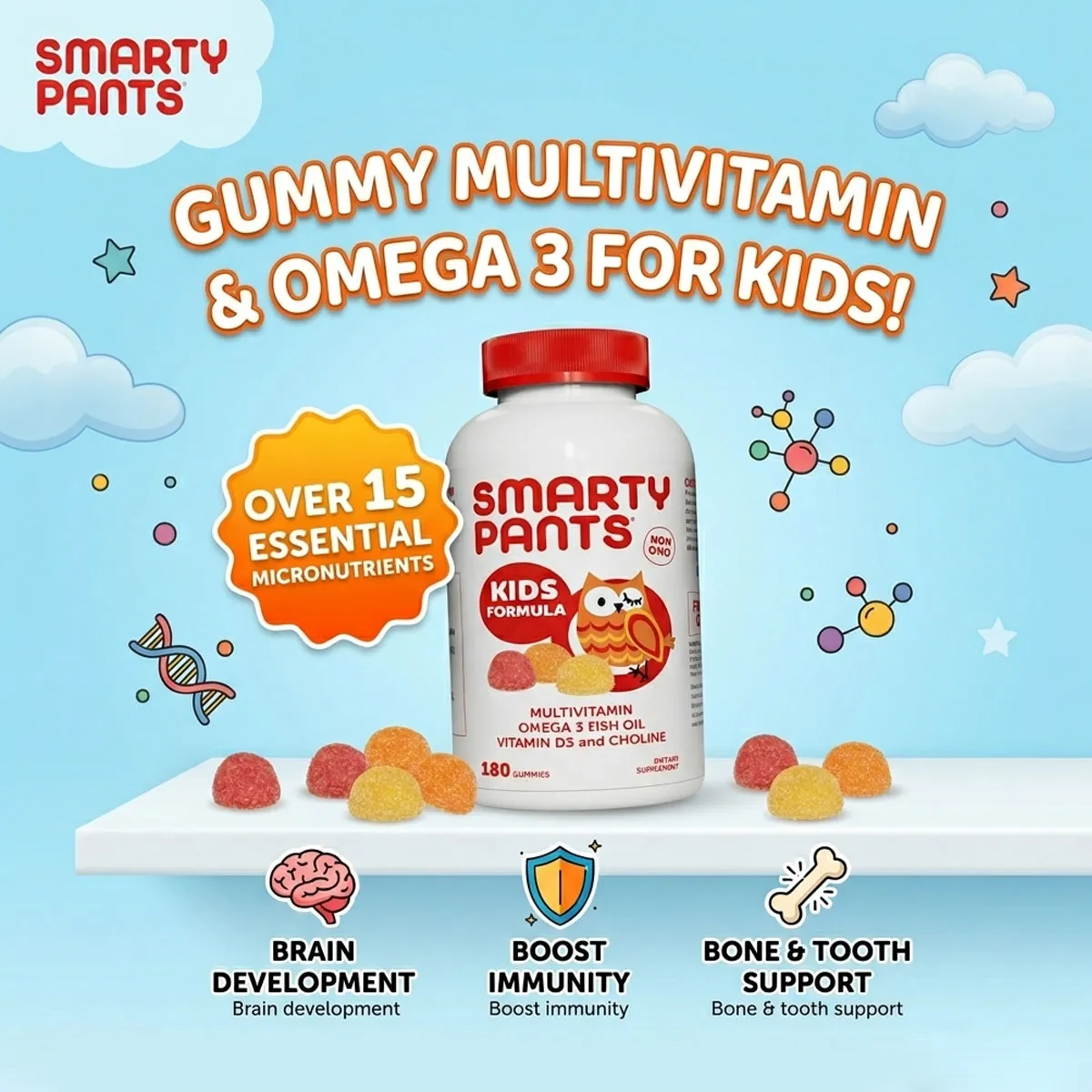 Giới thiệu Kẹo Dẻo SmartyPants Kids Formula 180 Viên Vitamin Cho Bé Giới thiệu Kẹo Dẻo SmartyPants Kids Formula 180 Viên Vitamin Cho Bé