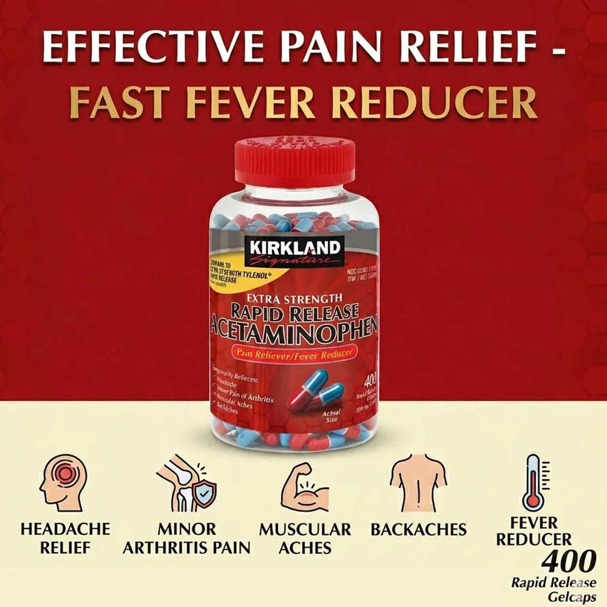 Giới thiệu Viên Extra Strength Acetaminophen 500mg Kirkland của Mỹ