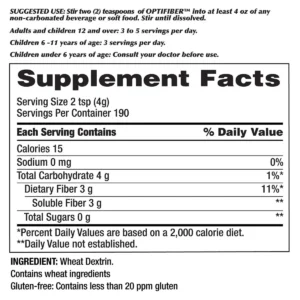 Thành phần Bột Chất Xơ Hòa Tan Kirkland Optifiber 190 Servings Mỹ