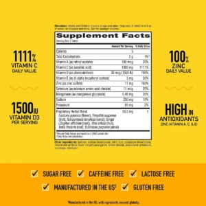 Thành phần Sủi Airborne Immune Support Vitamin C 1000mg 36 Viên Mỹ