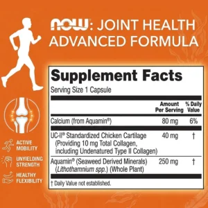 Thành phần Viên Now UC-II Collagen Type 2 Joint Health 120 Viên Mỹ