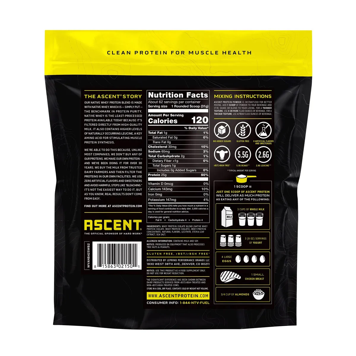 Whey Tăng Cơ Ascent 100% Native Whey Protein Vani Mỹ - Ảnh 3