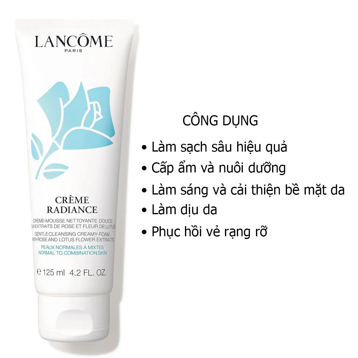 Công dụng Sữa Rửa Mặt Lancôme Crème Radiance Cho Mọi Loại Da 125ml Công dụng Sữa Rửa Mặt Lancôme Crème Radiance Cho Mọi Loại Da 125ml