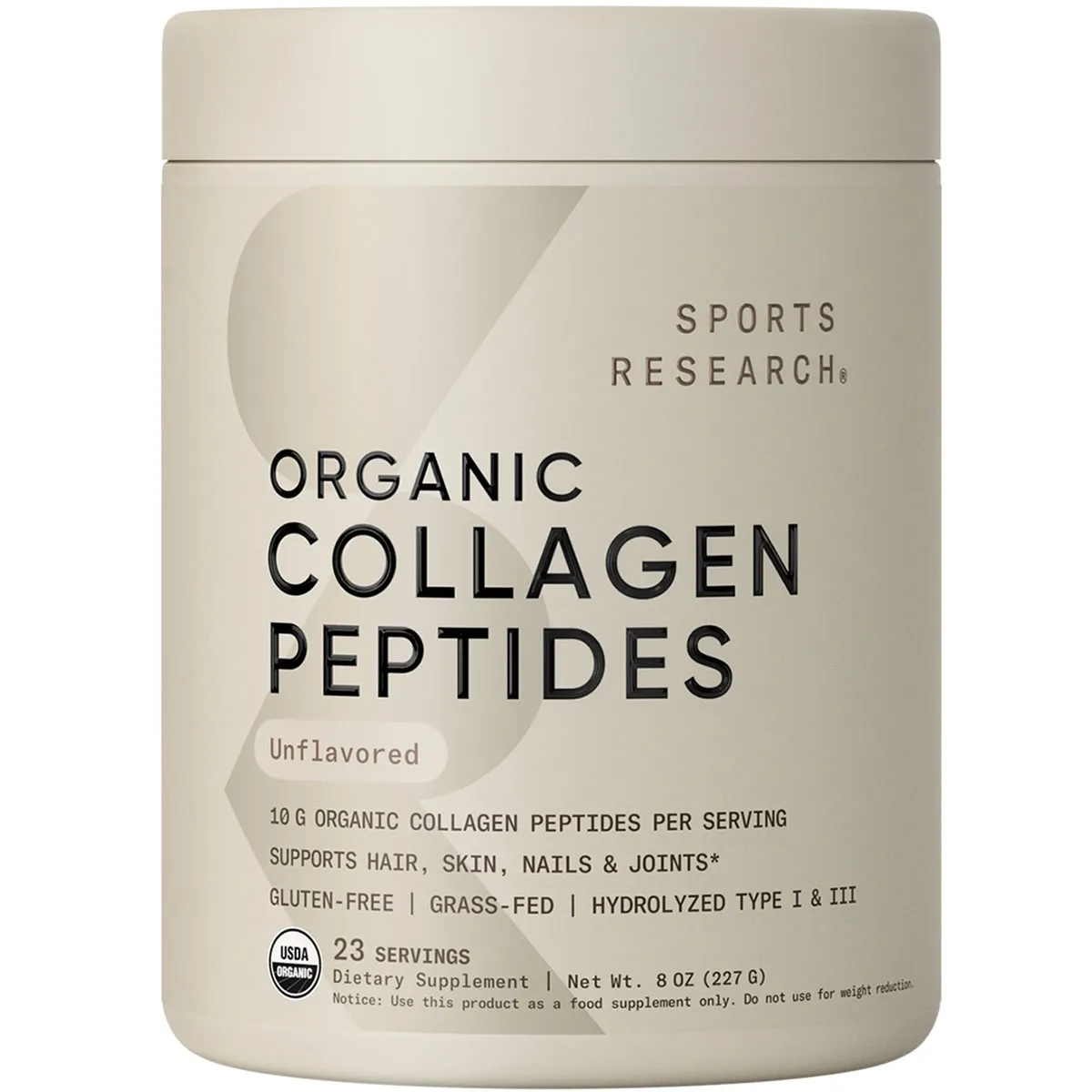 Bột Collagen Hữu Cơ Sports Research Peptides 227g Mỹ