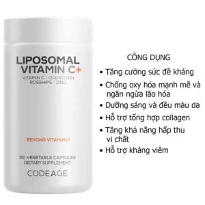 Công dụng Viên Liposomal Vitamin C+ Codeage 180 Viên Mỹ