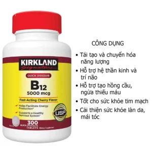 Công dụng Viên Ngậm Vitamin B12 5000mcg Kirkland 300 Viên Mỹ