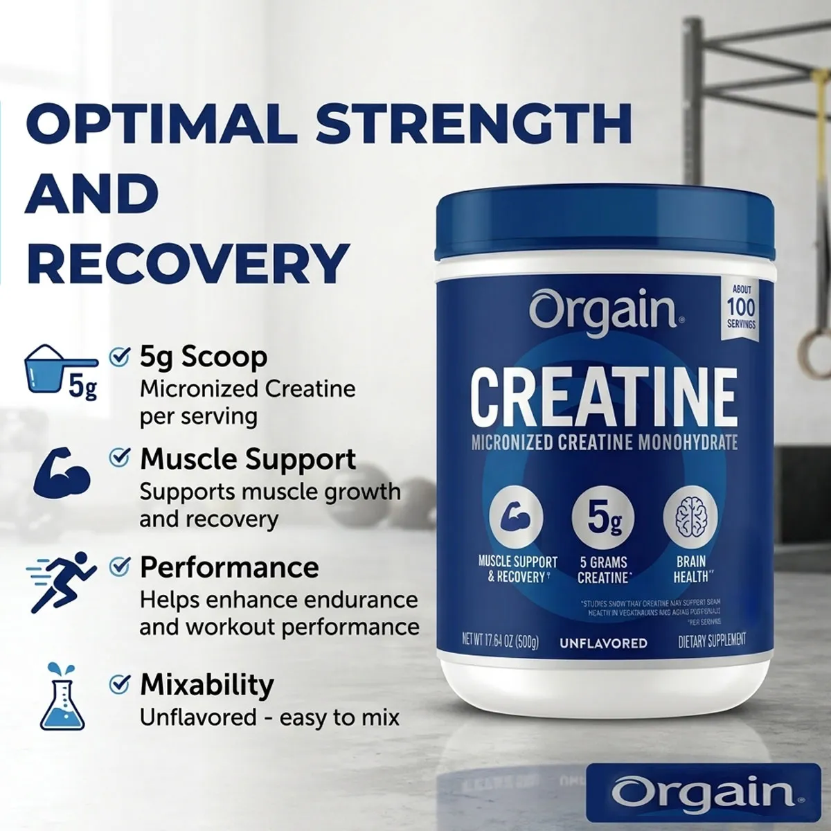 Giới thiệu Bột Creatine Orgain Micronized Unflavored 500g Mỹ
