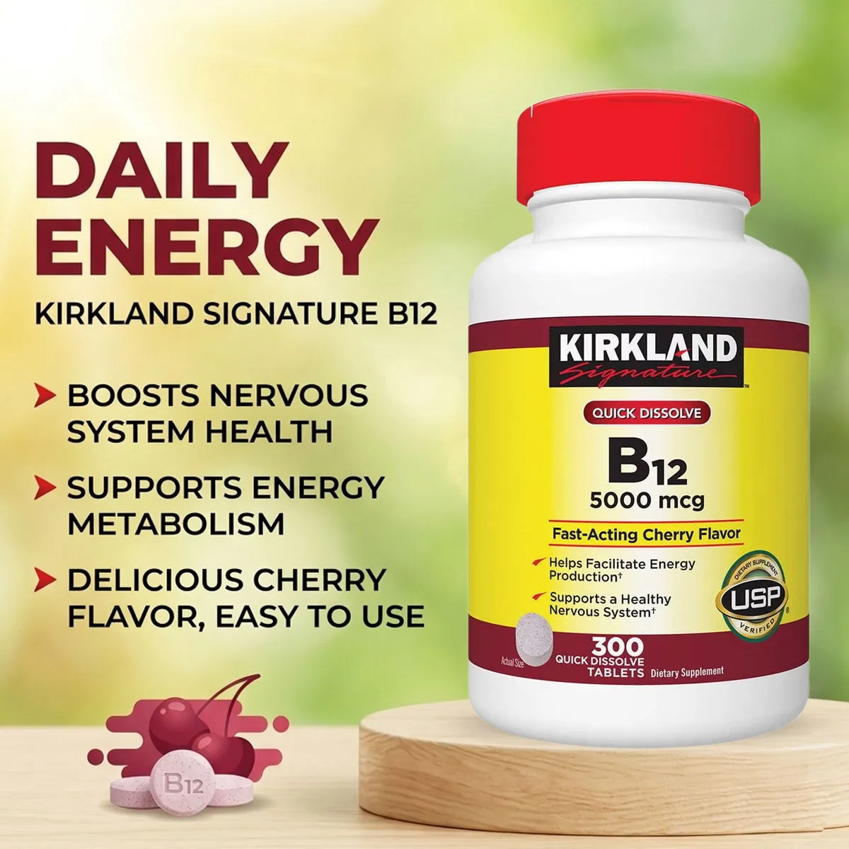 Giới thiệu Viên Ngậm Vitamin B12 5000mcg Kirkland 300 Viên Mỹ