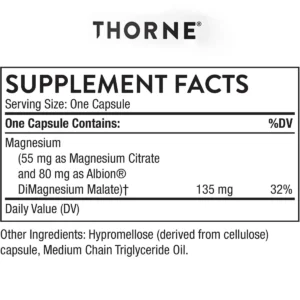 Thành phần Bổ Sung Magie Thorne Magnesium CitraMate 90 Viên Mỹ
