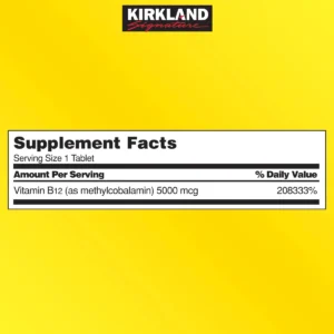 Thành phần Viên Ngậm Vitamin B12 5000mcg Kirkland 300 Viên Mỹ