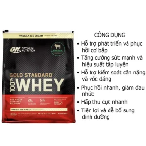 Công dụng Optimum Nutrition Gold Standard 100% Vanilla Ice Cream 2.48kg Mỹ