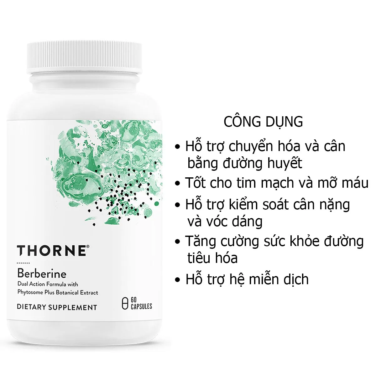 Công dụng Viên Uống Thorne Berberine Dual Action 60 Viên Mỹ Công dụng Viên Uống Thorne Berberine Dual Action 60 Viên Mỹ