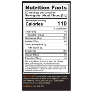 Thành phần Optimum Nutrition Gold Standard 100% Vanilla Ice Cream 2.48kg Mỹ