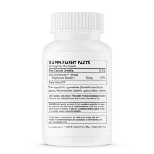 Viên Sắt Hữu Cơ Thorne Iron Bisglycinate 25mg 60 viên Mỹ - Ảnh 3