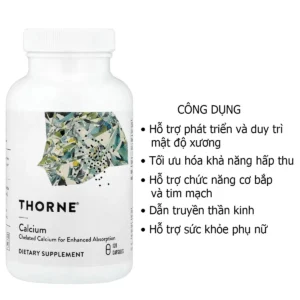 Công dụng Canxi Hữu Cơ Thorne Calcium Chelated 120 Viên Mỹ